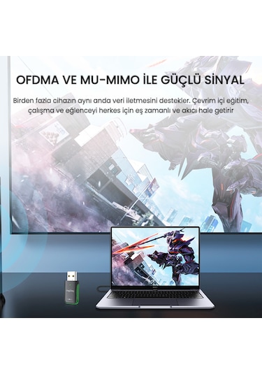 Veggieg 1100 Mbps Dual Band Wi-fi 6 Alıcı Ve Bluetooth 5.4 Adaptör Mini Usb Dongle