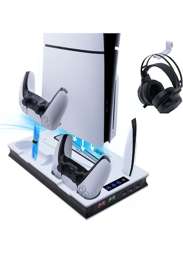 Ps5 Slim Fonksiyonel Fanlı Şarj Standı Led Göstergeli Yh60