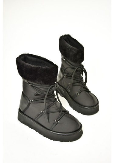 Fox Shoes T476383004 Siyah Kumaş Kar Botu Siyah-Kumaş Siyah