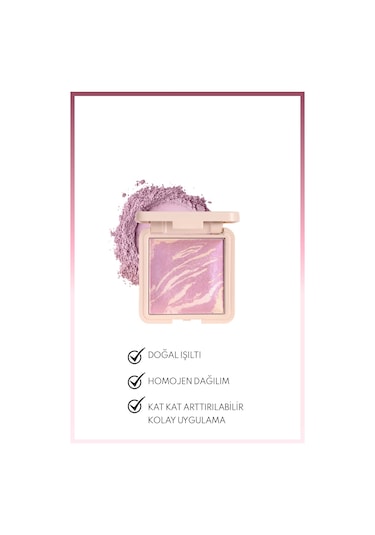 Note Cosmetique Marble Baked Blusher Fırınlanmış Allık & Aydınlatıcı - 02 Lavender