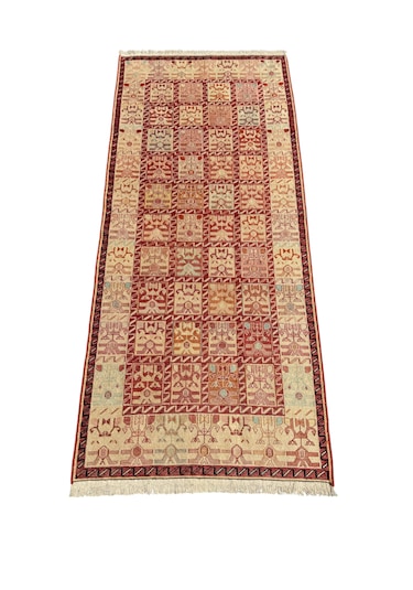 El Dokuma İpek Sumak Kilim 81x185 Yolluk Kilim