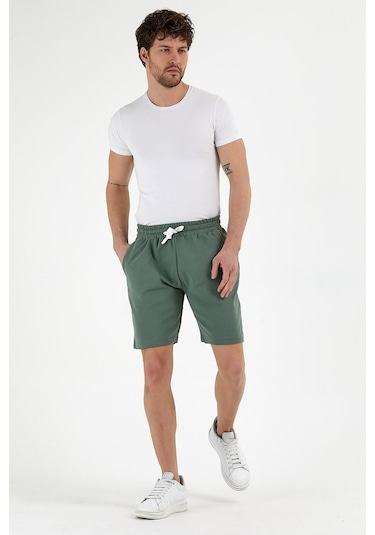 Erkek Golf Nakışlı 2 Iplik Şort Yeşil