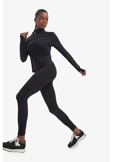 Defacto Defactofit Beli Saran İçi Yumuşak Tüylü Sporcu Tayt W8206az25aubk81 SiYAH