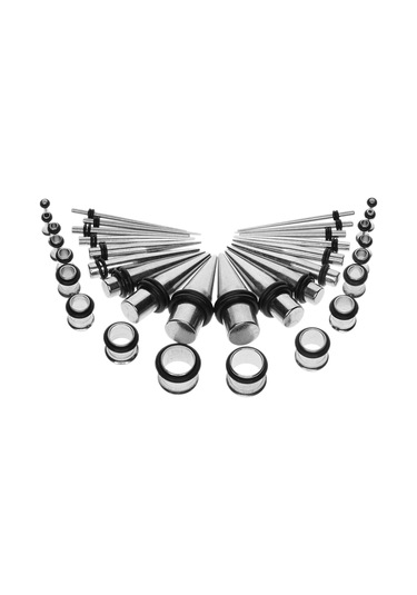 Homyl 36 Parça Kulak Göstergeleri Germe Kiti Fiş Konik 14g Gümüş