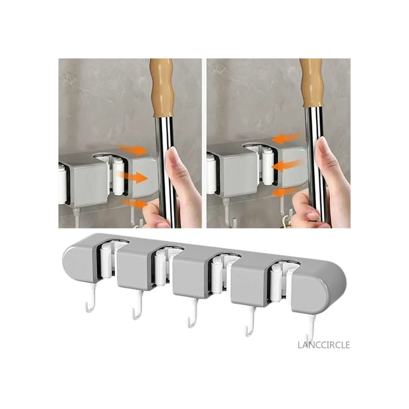 Konesam Plastik Temizlik Aleti Tutucu: Yüksek Yük Kapasitesi, Yer Tasarruflu Ve Organize Edici Tasarım Gri