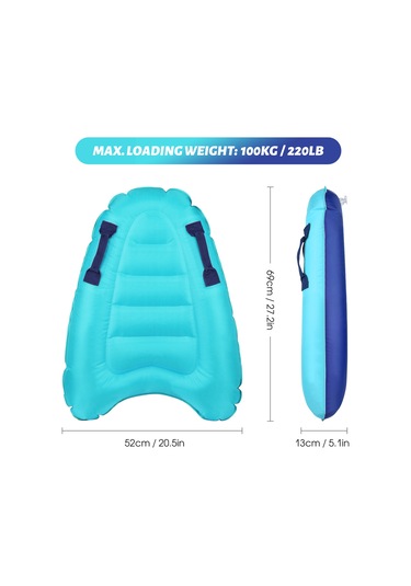 Geeksen Mavi Pvc-polyester Oxford Materyalinde 100 Kg Yük Taşıyan 69x52x13 Cm Şişme Sörf Tahtası