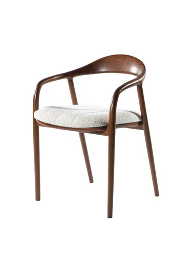 Zodiac Exclusive Yılan Ahşap Sandalye Ceviz - Beyaz