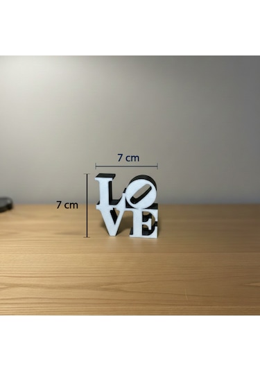 Modern "love" Tipografik Dekoratif Figür Minimalist Pla Masaüstü Aksesuarı Siyah Beyaz