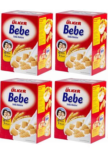 Ülker Bebe Bisküvi 800Gr 12 Vitaminli Kutu 4 Lü Set