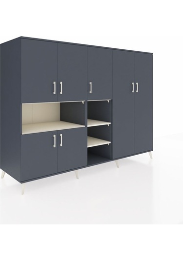 Kronos Dolap 13 Raflı 7 Kapaklı 220x59x163 Antrasit-antrasit/ayta Antrasit-antrasit/aytaşı