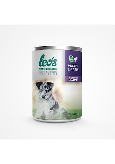 Leos Kuzu Parça Etli Soslu Konserve Yavru Köpek Maması 400 G