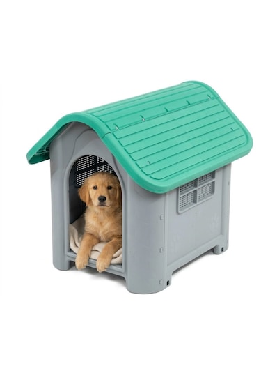 Missidea Brave Paws Plastik Köpek Kulübesi 85x71x66 Cm Yeşil