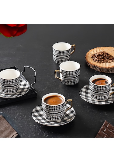 Porsima Yky098-6 6'lı 12 Parça Türk Kahvesi Fincan Takımı 100 Ml