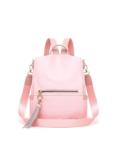 Pembe Yogodlns Kadın Kızın Patchwork Kontrast Renk Naylon Sırt Çantası Seyahat Okul Çantası Omuzdan Askili Çanta Sırt Çantası Sırt Çantası Yeni Pembe