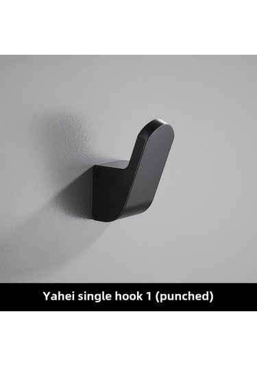 Yunboo Siyah Kalın Uzay Alüminyum Duvar Takımı, Banyo/giyinme Odası Giysi Şapka Askısı, Delme Montajlı Tek Kanca - Dayanıklı Ve Modern Tasarım Diğer