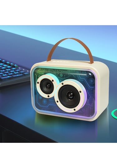 K13 Karaoke Box Kablosuz Hoparlör - Speaker Krem Nt-108818