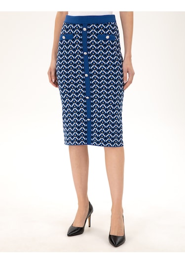 Pierre Cardin Kadın Saks Etek Triko 50290548-vr045 Saks
