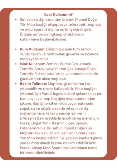 Pureal Doğal Yün Mop Seti
