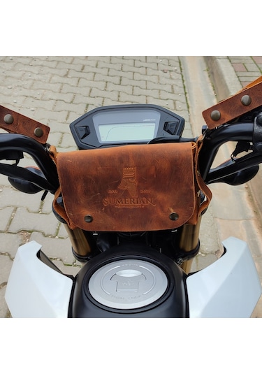 Sumerian Leather Craft Deri Bisiklet Çantası Taba
