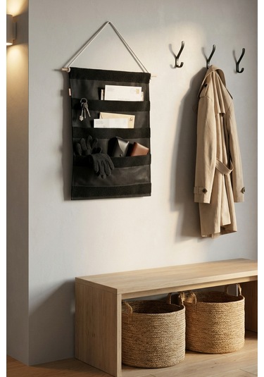 Duvar Kapı Askılık Organizer Well Siyah Çok Renkli