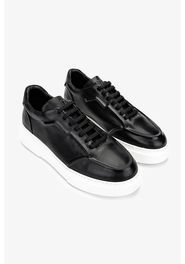Valmenti Erkek Hakiki Deri Siyah Deri Sneakers & Spor Ayakkabı 1110 105 Erk Ayk Y25 Sıyah Dr Siyah