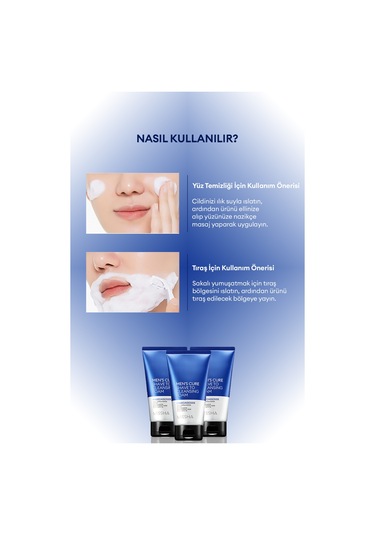 Özel İçerikleriyle Nemlendiren, Temizleyen Tıraş Köpüğü Men's Cure Shave To Cleansing Foam