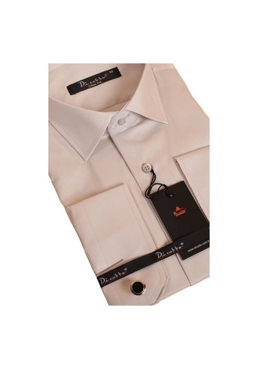 Açık Gri Dar Kesim Micro Kumaş Kol Düğmeli Slim Fit Erkek Gömlek - 201-9 001