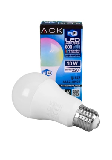 Ack Led Ampul Rgb Wifi Akıllı Uzaktan Kumanda E27 16 Milyon Renk