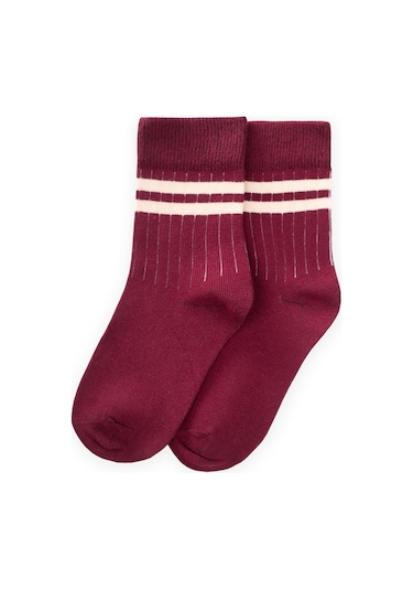 Cigit Ham Çizgili Soket 3-8 Yaş Bordo Bordo