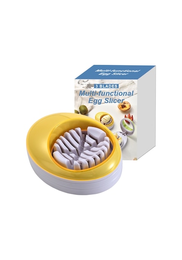 Cbtx Çilek, Mantar, Muz Ve Diğer Yumuşak Meyveler İçin 3'ü 1 Arada Mutfak Yumurta Dilimleyici Sarı