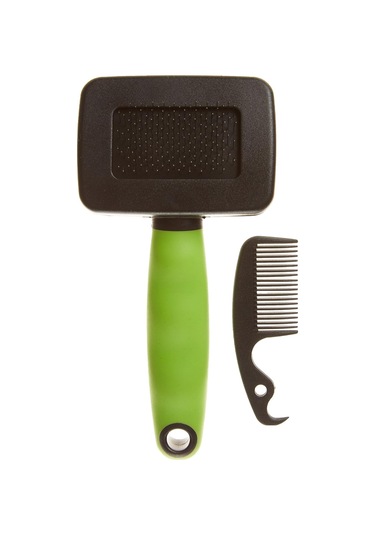 Gro 5800 İnce Metal Dişli Kedi Tarağı, S, Green