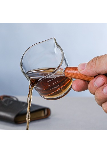 Kangvka Kahve Sütü Hazırlama Kavanozu, İki Açık Ağızlı Ahşap Saplı, Cam Malzeme, 51-100 Ml, Kalın Tabanlı, Ev Kullanıma İdeal, Pratik Ve Dayanıklı Diğer