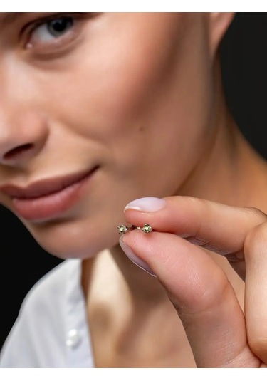 925 Lıght Silver Green Taşlı Küpe Küpeleri 91244487 Yeşil