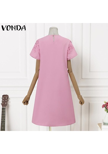 Vonda Zarif Kadın Ekleme Dantel Kısa Elbise Siyah