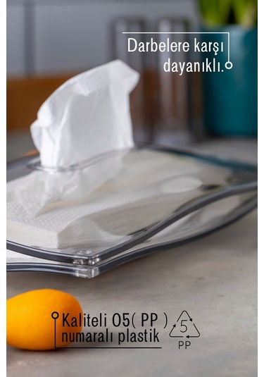 Dekoratif Şeffaf Peçete Organizeri Gri - Şeffaf