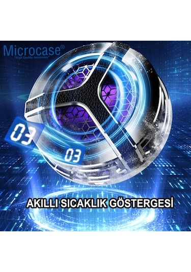 S9 Usb'den Manyetik Sıcaklık Göstergeli Rgb Işıklı Hızlı Soğutma Cep Telefonu Soğutucu Fan