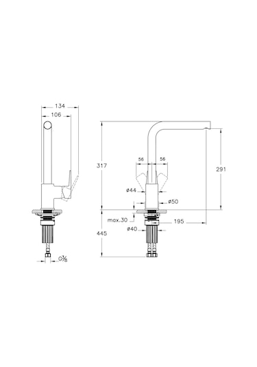 Artema Shift T30 A43691 L Tipi Eviye Bataryası Krom