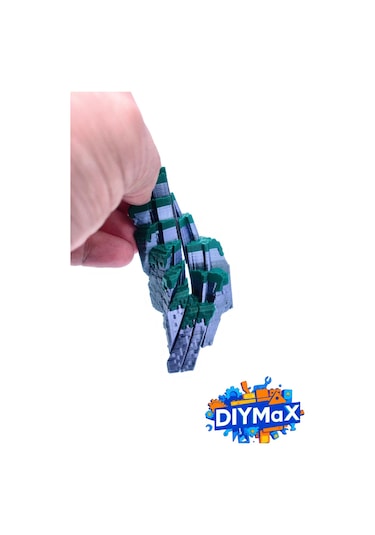 Voksel Fidget Çim Küp 3.5cm Pixel Art Kaydırmalı Stres Oyuncağı El Oyuncağı - Gri