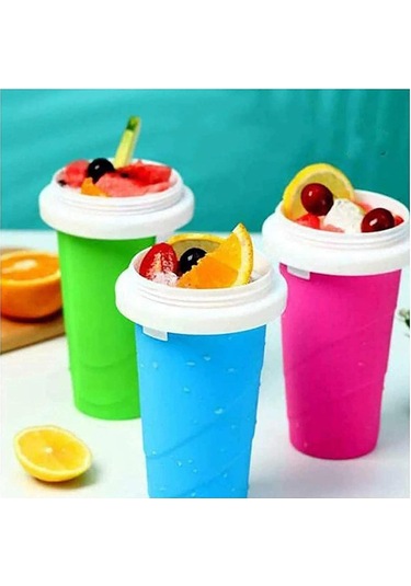 Yunboo Yemek Dereceli Silikon Dondurma/smoothie Makinası, Hızlı Dondurma, 2'li Pipet-kaşık, Tek Kullandımdan Sonra Yıkayabilir Ve Yeniden Kullanılabilir Gül Kırmızısı