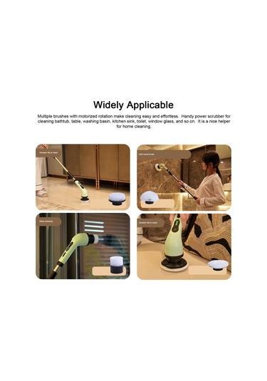 Yaozixa Elektrikli Çok İşlevli Temizleme Fırçası Ev Mutfak Banyo Cam Temizleme Fırçası Uzun Ve Kısa Çift Amaçlı Fırça El