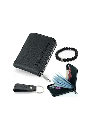 Erkek Kartlık Cüzdan Isme Kişiye Özel Bileklik Anahtarlık Hediye (472994348) Cüzdan Yazı Tipi