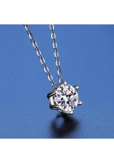 Yeşil Bagueringen 100% 925 Gümüş Kolye Kolye Yuvarlak 1.0ct D Renk Yeşil Mozanit Geçiş Elmas Testi Kadınlar Için Zarif Kolye