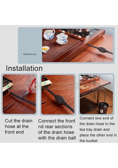 Sones Kamjove Çay Tepsisi Drenaj Topu Çay Masası Silikon Boru Emme Topu Koyu Kahverengi