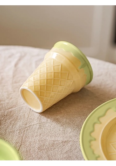 Roomi Çay Ve Kahve İçin 220 Ml Waffle Desenli Seramik Bardak 480764300 Bej