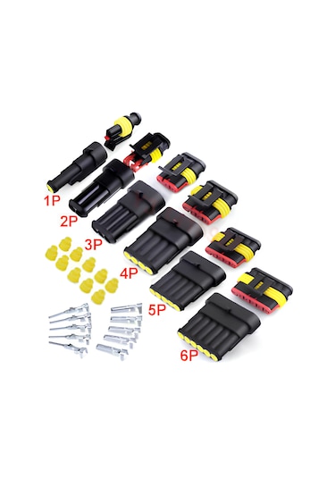 Süper Seal Elektrik Soketi 1 Takım 4 Pin 4 Kablolu Su Geçirmez Konnektör