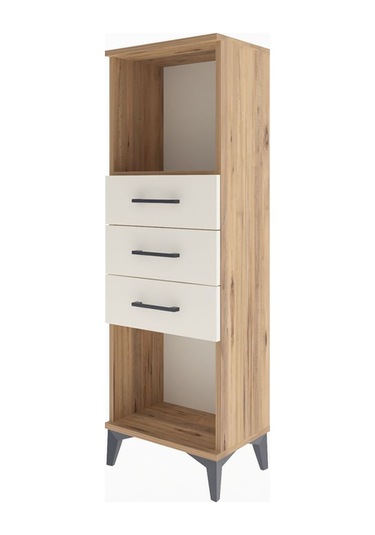 Arges Dolap Tek Raflı 3 Çekmeceli 44x30x134 Çam-aytaşı Atlas Çam