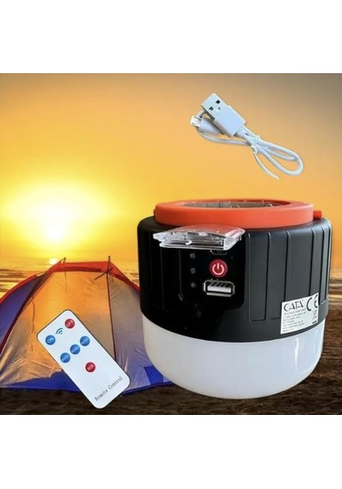 Cata Ct-4289 Urla Şarjlı Solar Kamp Feneri Beyaz Işık Mavi