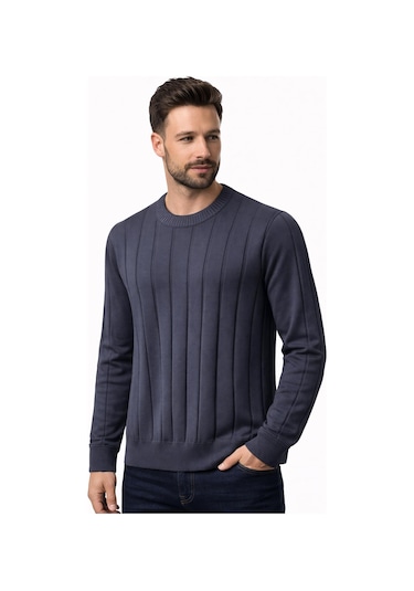 Classics Men Slim Fit Bisiklet Yaka Uzun Kol Erkek Triko - 7520 Lacivert