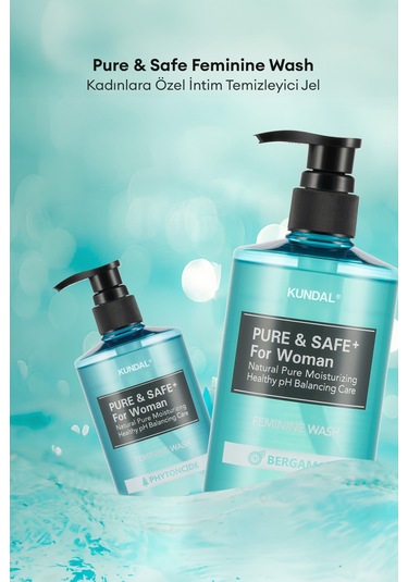 Kadınlara Özel İntim Temizleme Jeli Kundal Pure & Safe Feminine Wash 300ml Phytoncide