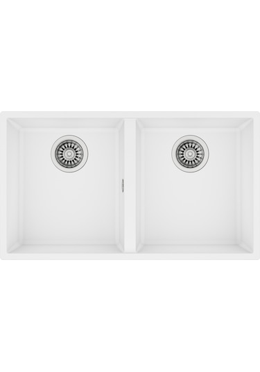 Teka Square 2B 760 Tg Çift Hazneli Tezgahaltı Tegranite Eviye - Arctic White - 115260028